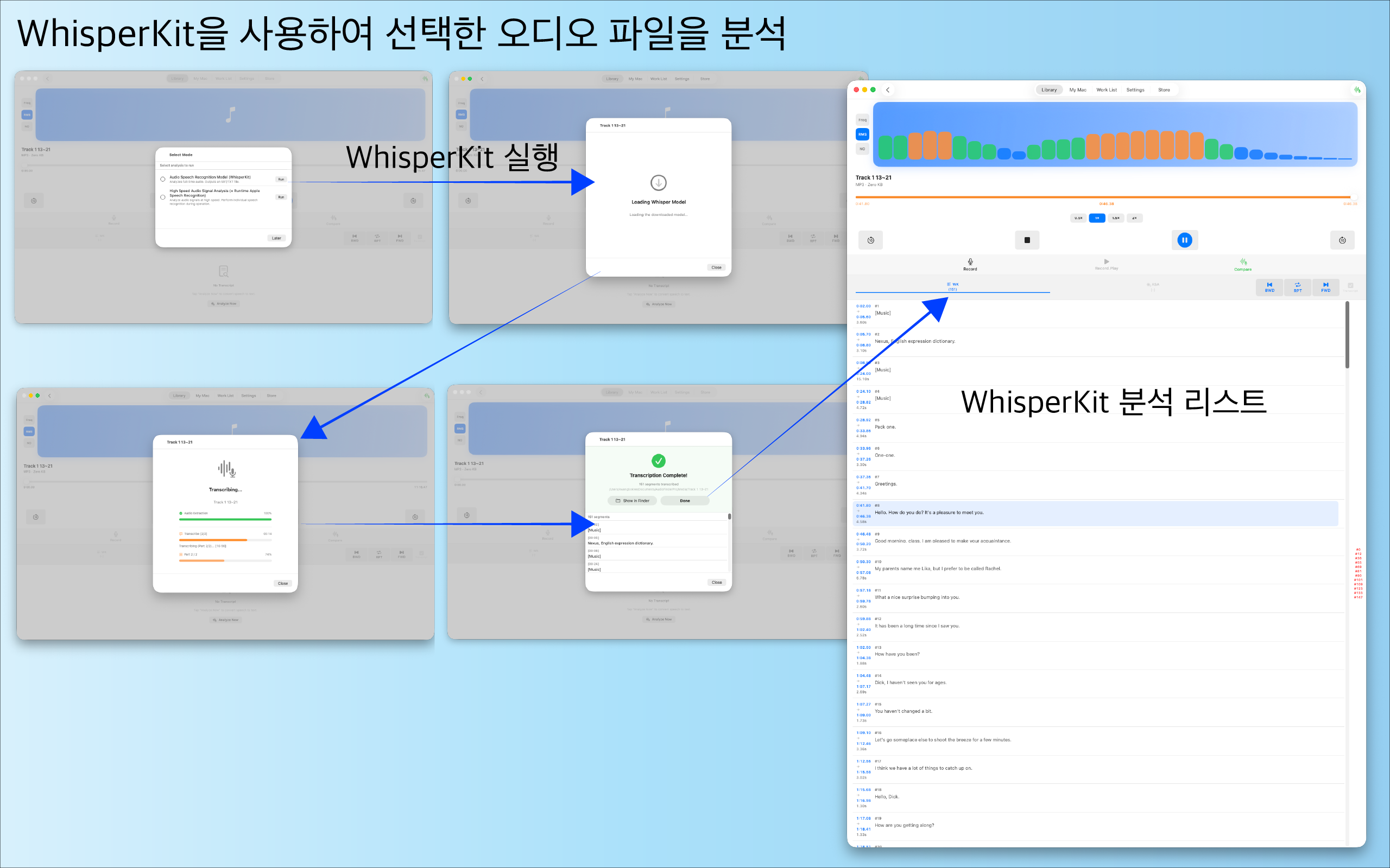 음성 인식 전사 (WhisperKit)
