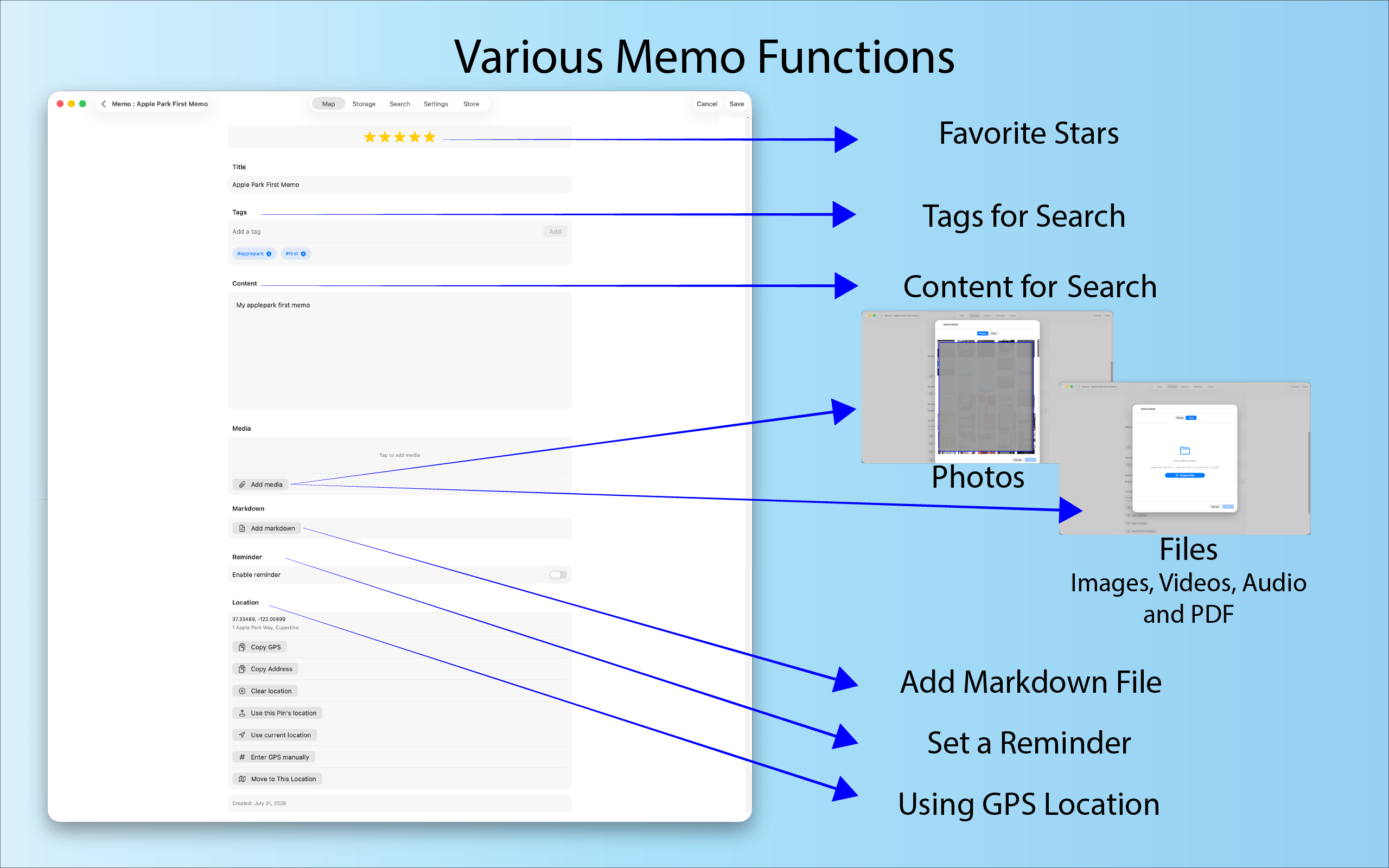 Various Memo Functions